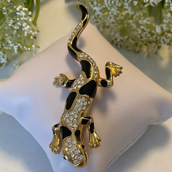 Vintage Signed Christian Dior - Germany Gecko Pin